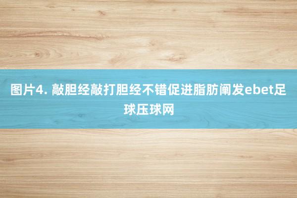 图片4. 敲胆经敲打胆经不错促进脂肪阐发ebet足球压球网