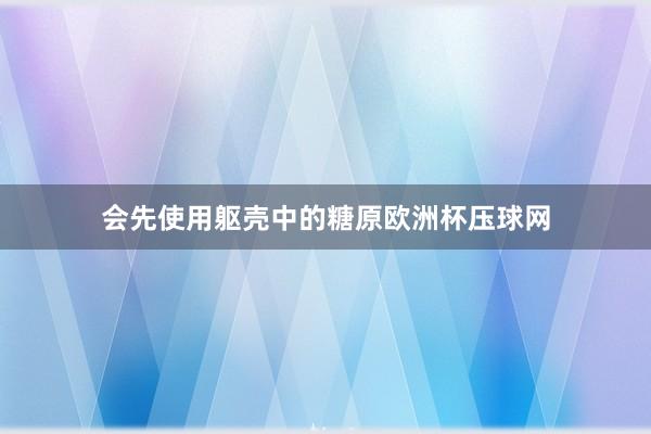 会先使用躯壳中的糖原欧洲杯压球网