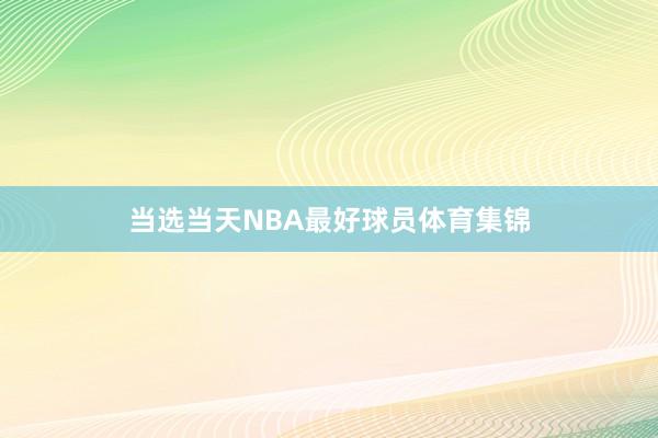 当选当天NBA最好球员体育集锦