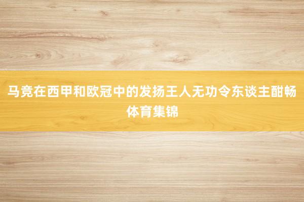 马竞在西甲和欧冠中的发扬王人无功令东谈主酣畅体育集锦